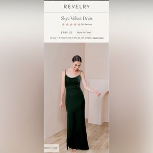 Revelry Skye Velvet Dress Size 4